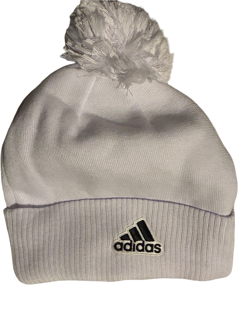 adidas womens/mens White Pom-Pom Knit Beanie